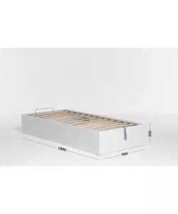 Letto singolo 'bed box' bianco con rete e contenitore, 90x190 cm